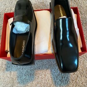 Salvatore Ferragamo Black Leather Loafers